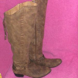 SOLD! Just Fab Distressed Brown Riding Boots